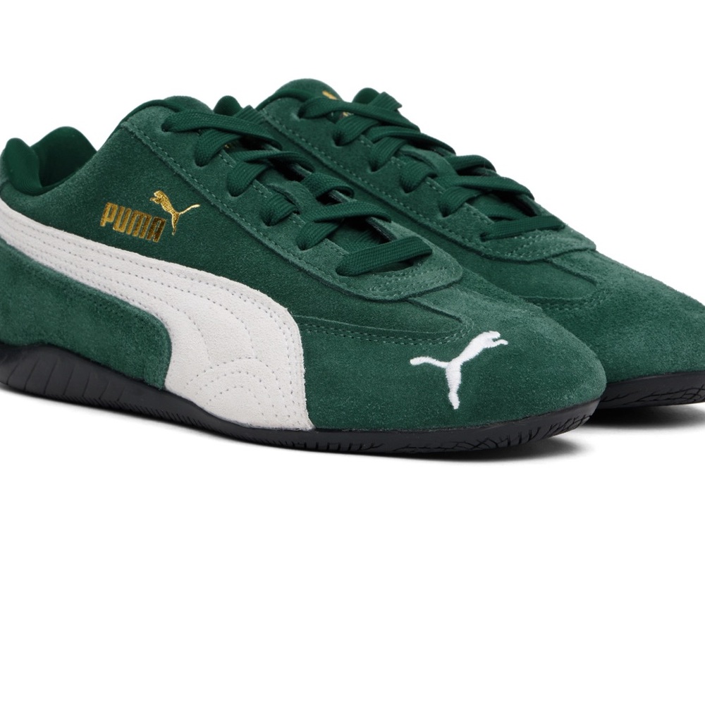 Puma Speedcat Green and Cream Suede Shoes